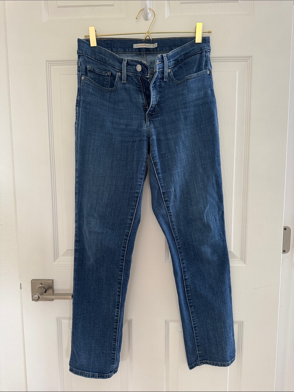 Levi's 314 Shaping Straight Leg Jeans - Dark Blue Wash